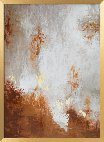 Golden Earth Abstract | Poster - Gold Frame Interior