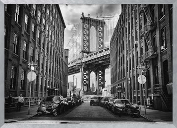 DUMBO Manhattan Bridge View | Poster - Silver Frame Interior