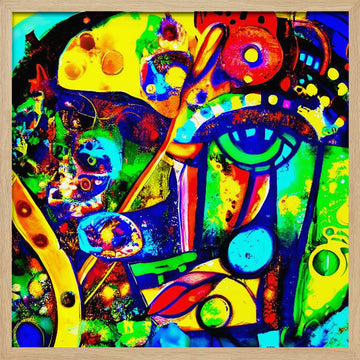 Vibrant Abstract Eye | Poster - Wood Frame Interior
