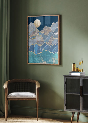 Golden Moon Mountains | Poster - Room Interior 2