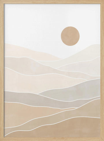 Layered Desert Sun | Poster - Wood Frame Interior