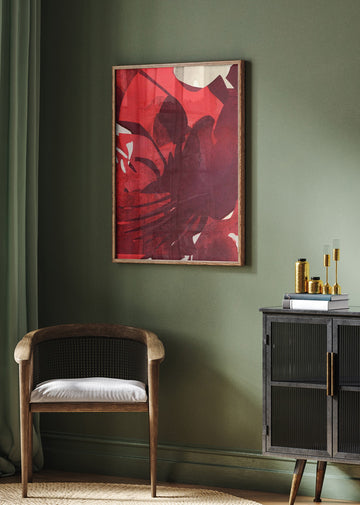 Vibrant Crimson Petals | Poster - Room Interior 2