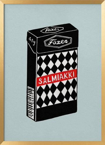 Salmiakki Candy Box | Poster - Gold Frame Interior