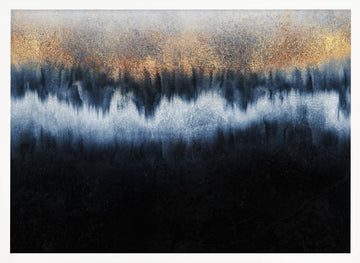 Golden Horizon Abstract | Poster - White Frame Interior