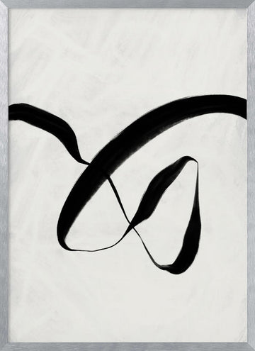 Flowing Ink Dance | Poster - Silver Frame Interior