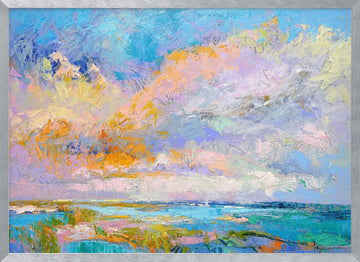 Colorful Landscape | Poster - Silver Frame Interior