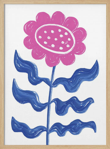 Bold Pink Flower | Poster - Wood Frame Interior