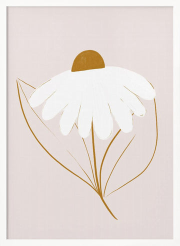 Minimalist Daisy Bloom | Poster - White Frame Interior