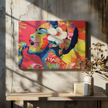 Vibrant Singer Portrait | Canvas - Room Interior 2