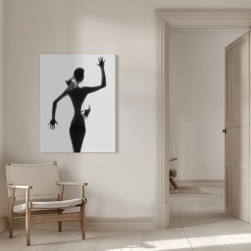 Silhouetted Woman Embrace | Canvas - Room Interior 1