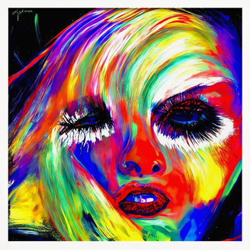 Vibrant Pop Art Portrait | Poster - White Frame Interior