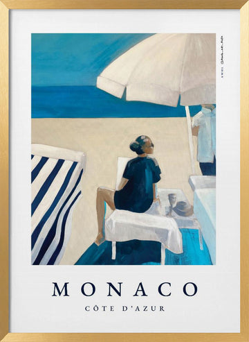 Monaco Beach Relaxation | Poster - Gold Frame Interior
