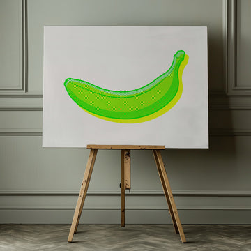 Neon Green Banana | Canvas - Room Interior 1