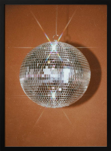 Sparkling Disco Ball | Poster - Black Metal Frame Interior