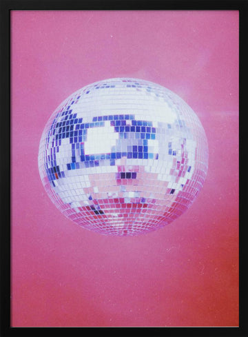 Pink Disco Ball | Poster - Black Metal Frame Interior