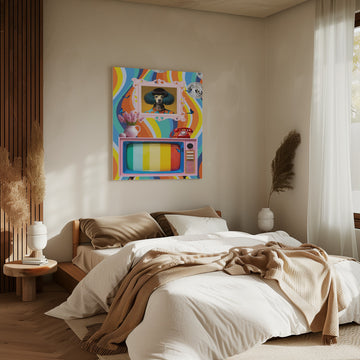 Whimsical Poodle Pop Art | Canvas - Room Interior 2