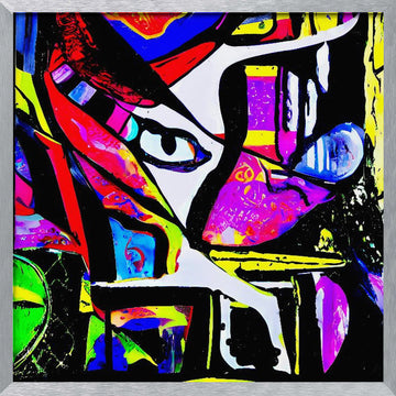 Vibrant Abstract Gaze | Poster - Silver Frame Interior
