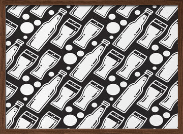 Beer Bottle Glass Pattern | Poster - Walnut Frame Interior