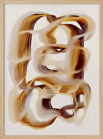 Flowing Amber Paths | Poster - Wood Frame Interior
