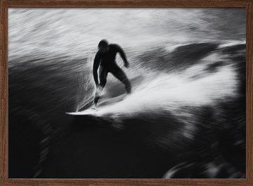 Surfer's Dynamic Ride | Poster - Walnut Frame Interior
