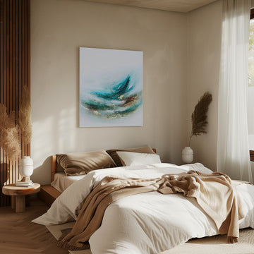 Fluid Teal Gold | Canvas - Room Interior 2