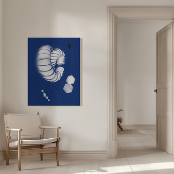 Blue Geometric Spiral | Canvas - Room Interior 1