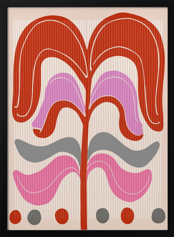 Abstract Floral Design | Poster - Black Metal Frame Interior