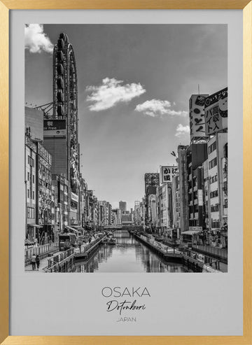 Dotonbori Canal Osaka Japan | Poster - Gold Frame Interior