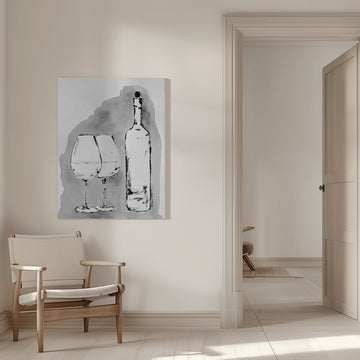 Elegant Wine Still Life | Canvas - Room Interior 1