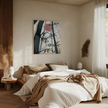 Japanese Bamboo Forest Sun | Canvas - Room Interior 2
