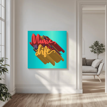 Vibrant Music Life Quote | Canvas - Room Interior 1