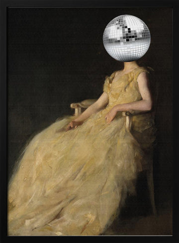 Elegant Disco Portrait | Poster - Black Metal Frame Interior