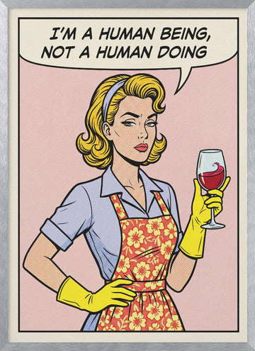 Human Being Pop Art | Poster - Silver Frame Interior
