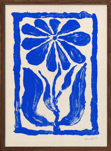 Blue Bloom | Poster - Walnut Frame Interior