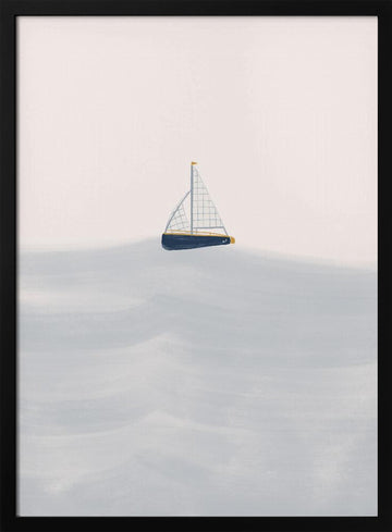 Serene Sailboat Waters | Poster - Black Metal Frame Interior