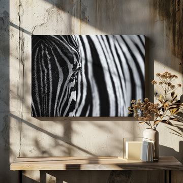 Striped Zebra Eye | Canvas - Room Interior 2