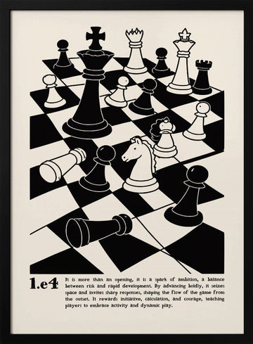 Strategic Chess Game | Poster - Black Metal Frame Interior