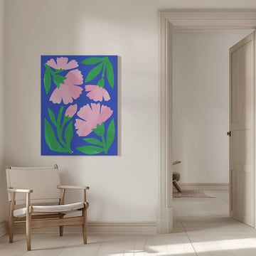 Pink Floral Cutouts | Canvas - Room Interior 1