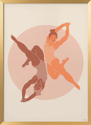 Dancing Women Balance | Poster - Gold Frame Interior