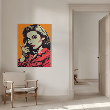 Pop Art Woman Pointing | Canvas - Room Interior 1