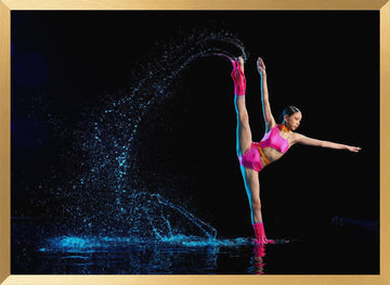 Dynamic Dance Water Splash | Poster - Gold Frame Interior