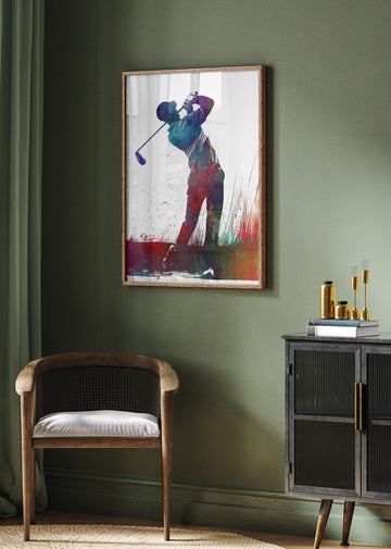 Vibrant Golf Swing | Poster - Room Interior 2