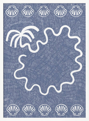 Wavy Tropical Island | Poster - White Frame Interior
