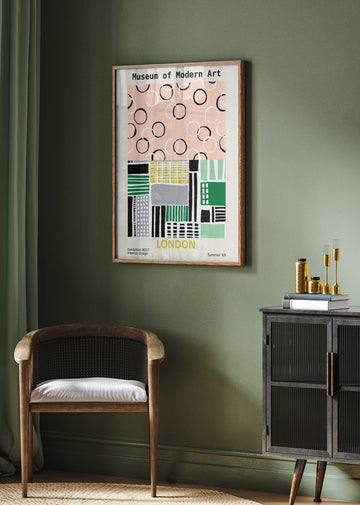 Mid Century London Abstract | Poster - Room Interior 2