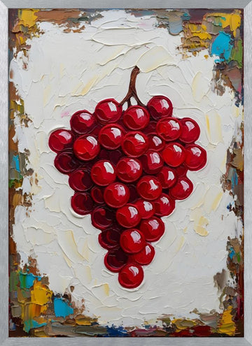 Vibrant Red Grapes | Poster - Silver Frame Interior