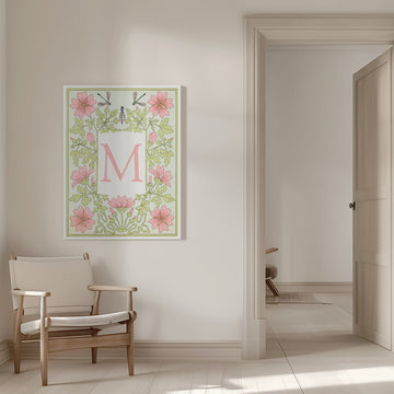 M Floral Monogram | Canvas - Room Interior 1