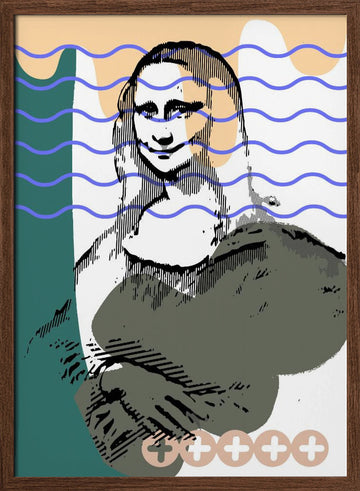 Wavy Mona Lisa Smile | Poster - Walnut Frame Interior