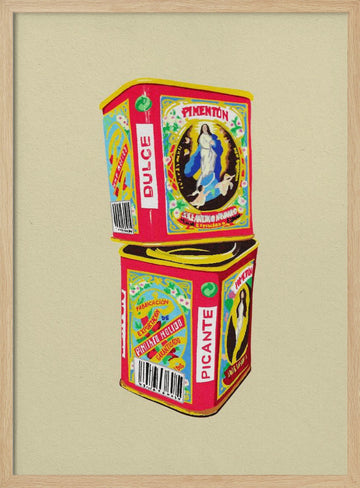 Spanish Paprika Cans | Poster - Wood Frame Interior