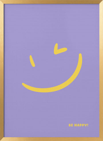 Be Happy Smile | Poster - Gold Frame Interior