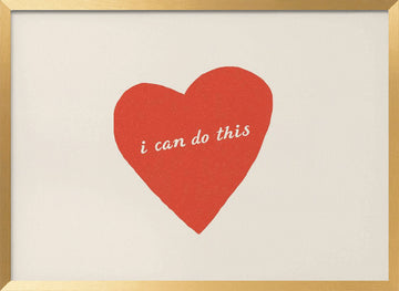 Red Heart Affirmation | Poster - Gold Frame Interior